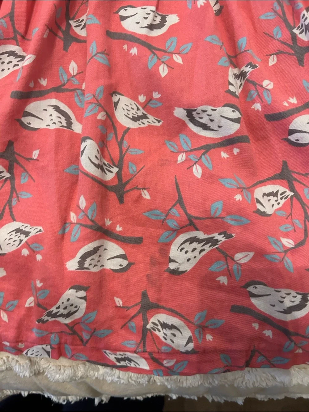 Carter's Coral Bird-Print Ruffle-Trim Dress